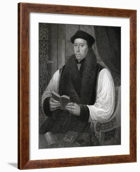 Portrait of Thomas Cranmer (1489-1556) from 'Lodge's British Portraits', 1823-Gerlach Flicke-Framed Giclee Print