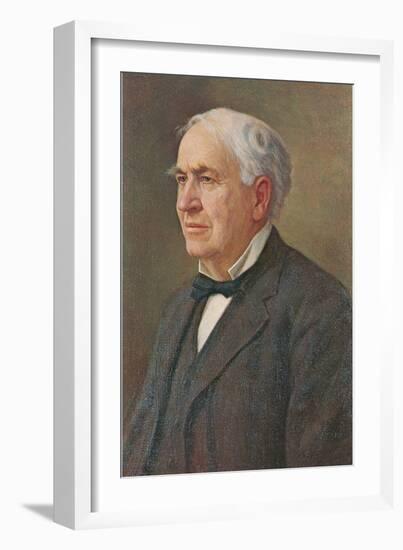Portrait of Thomas Edison-null-Framed Premium Giclee Print