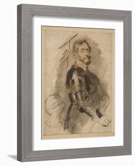 Portrait of Thomas Howard, Earl of Arundel, C.1629-30 (Ink with Wash on Paper)-Peter Paul Rubens-Framed Giclee Print