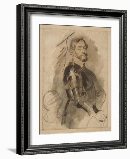 Portrait of Thomas Howard, Earl of Arundel, C.1629-30 (Ink with Wash on Paper)-Peter Paul Rubens-Framed Giclee Print