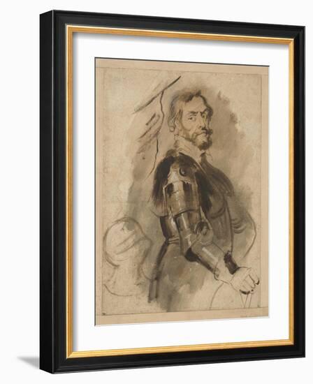 Portrait of Thomas Howard, Earl of Arundel, C.1629-30 (Ink with Wash on Paper)-Peter Paul Rubens-Framed Giclee Print