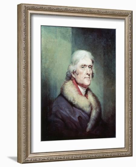 Portrait of Thomas Jefferson (1743 - 1826) by Peale Rembrandt (1778 - 1860).-Rembrandt Peale-Framed Giclee Print