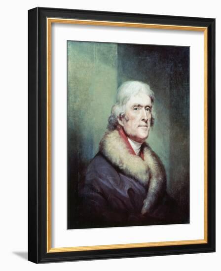 Portrait of Thomas Jefferson (1743 - 1826) by Peale Rembrandt (1778 - 1860).-Rembrandt Peale-Framed Giclee Print