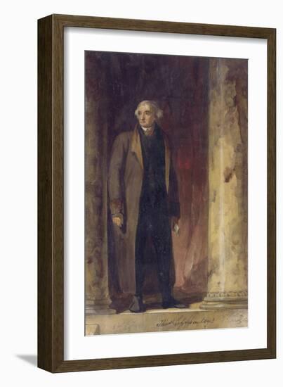 Portrait of Thomas Jefferson, 1822 (Watercolour, Gouache and Pencil on Paper)-Thomas Sully-Framed Giclee Print