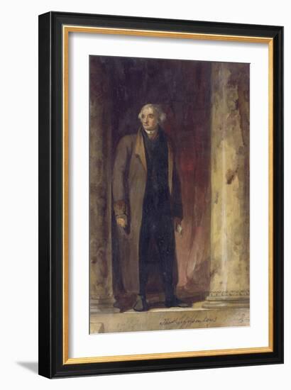 Portrait of Thomas Jefferson, 1822 (Watercolour, Gouache and Pencil on Paper)-Thomas Sully-Framed Giclee Print