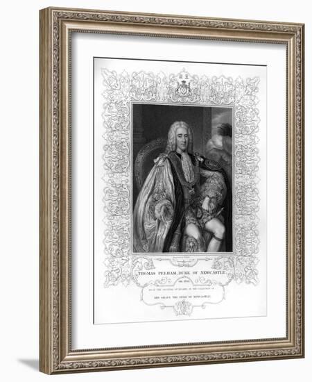 Portrait of Thomas Pelham-Holles, 1st Duke of Newcastle-William Holl the Younger-Framed Giclee Print