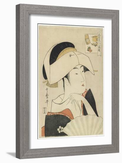 Portrait of Tomimoto Toyohina, 1795-1796-Kitagawa Utamaro-Framed Giclee Print