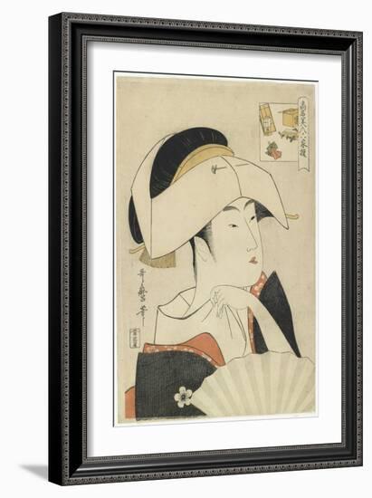 Portrait of Tomimoto Toyohina, 1795-1796-Kitagawa Utamaro-Framed Giclee Print