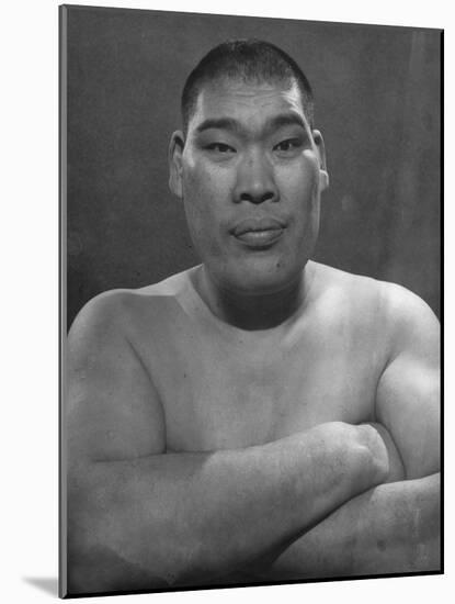 Portrait of Tomojiro Sakata, Former Sumo Wrestling Champion and Candidate for People's Labor Party-null-Mounted Photographic Print