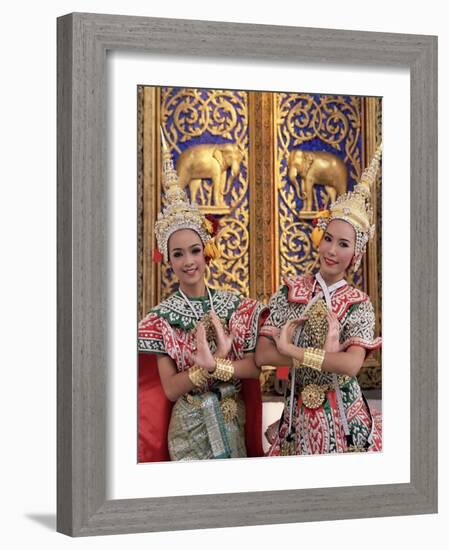 Portrait of Two Dancers in Traditional Thai Classical Dance Costume, Thailand-Gavin Hellier-Framed Photographic Print