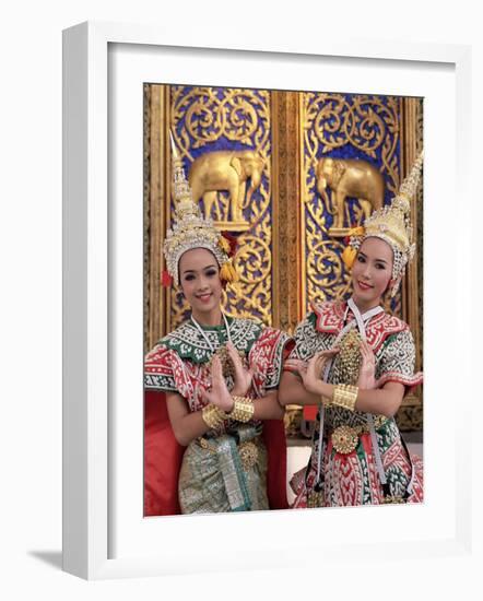 Portrait of Two Dancers in Traditional Thai Classical Dance Costume, Thailand-Gavin Hellier-Framed Photographic Print