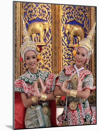 Portrait of Two Dancers in Traditional Thai Classical Dance Costume, Thailand-Gavin Hellier-Mounted Photographic Print