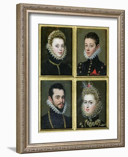 Portrait of Two Men and Two Women-Alonso Sanchez Coello-Framed Giclee Print