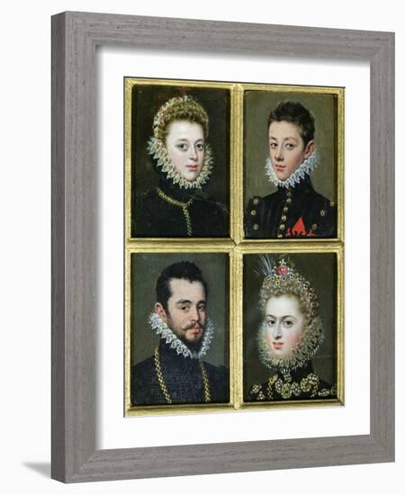 Portrait of Two Men and Two Women-Alonso Sanchez Coello-Framed Giclee Print