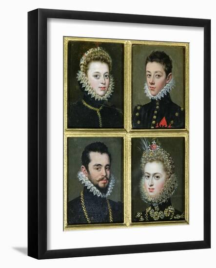 Portrait of Two Men and Two Women-Alonso Sanchez Coello-Framed Giclee Print