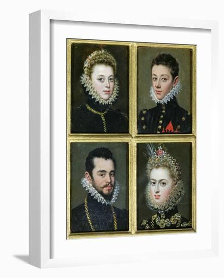 Portrait of Two Men and Two Women-Alonso Sanchez Coello-Framed Giclee Print