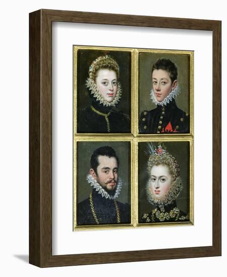 Portrait of Two Men and Two Women-Alonso Sanchez Coello-Framed Giclee Print