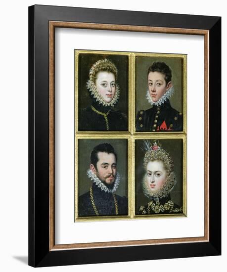 Portrait of Two Men and Two Women-Alonso Sanchez Coello-Framed Giclee Print