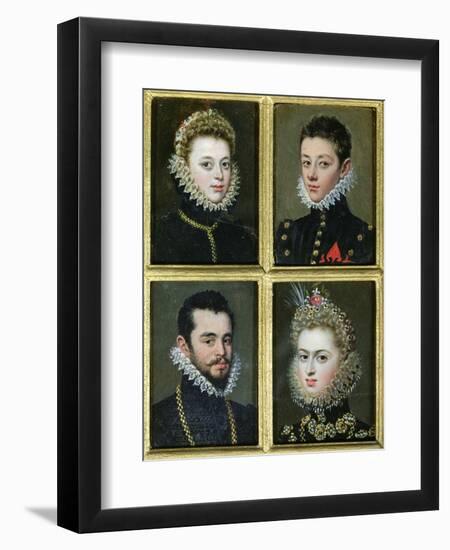 Portrait of Two Men and Two Women-Alonso Sanchez Coello-Framed Giclee Print