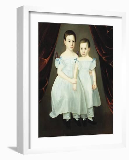 Portrait of Two Young Girls-Dirk Van Erp-Framed Giclee Print