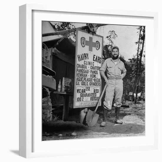 Portrait of Us Army Worker Ferdinand a Robichaux, Burma, July 1944-Bernard Hoffman-Framed Photographic Print