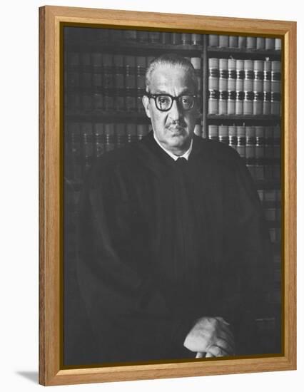 Portrait of US Supreme Court Justice Thurgood Marshall in His Chambers-Stan Wayman-Framed Premier Image Canvas