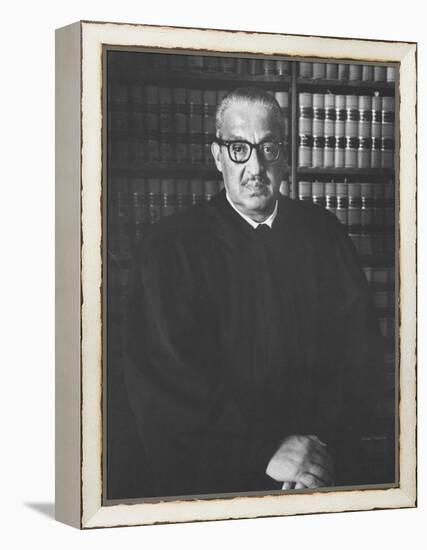 Portrait of US Supreme Court Justice Thurgood Marshall in His Chambers-Stan Wayman-Framed Premier Image Canvas