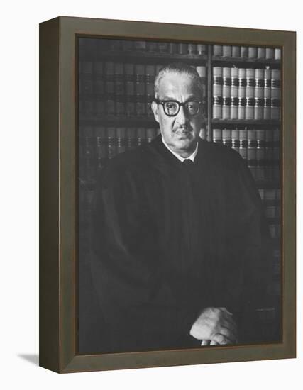 Portrait of US Supreme Court Justice Thurgood Marshall in His Chambers-Stan Wayman-Framed Premier Image Canvas