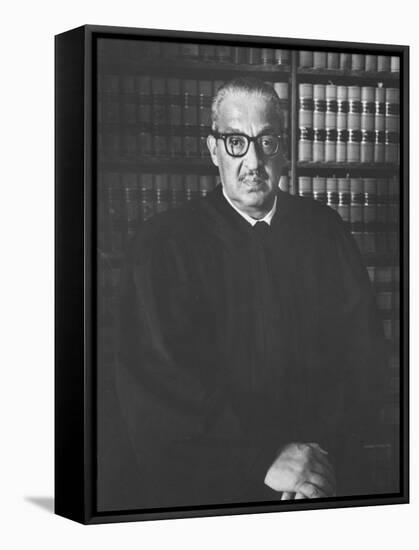 Portrait of US Supreme Court Justice Thurgood Marshall in His Chambers-Stan Wayman-Framed Premier Image Canvas