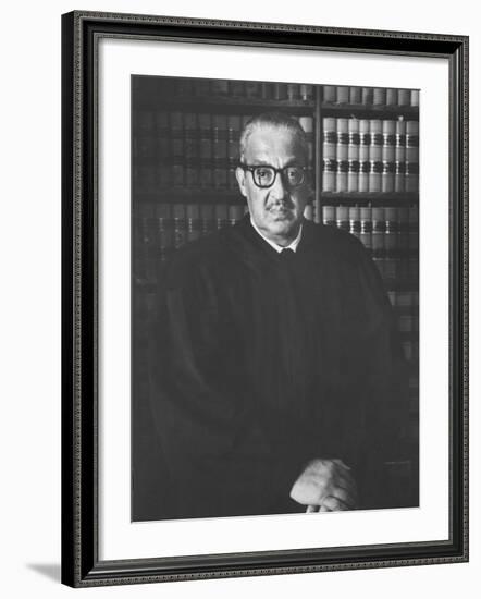 Portrait of US Supreme Court Justice Thurgood Marshall in His Chambers-Stan Wayman-Framed Premium Photographic Print