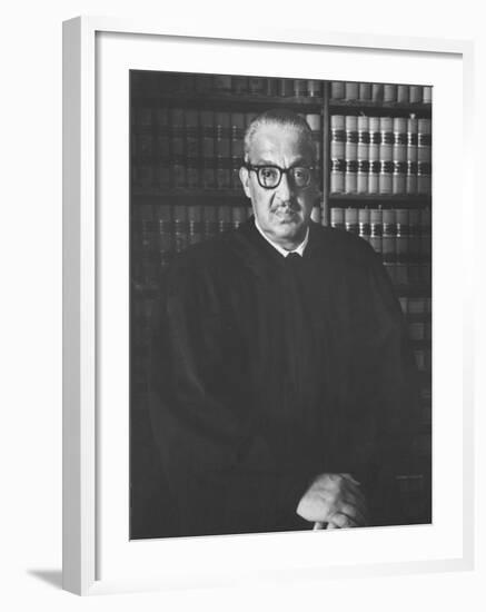 Portrait of US Supreme Court Justice Thurgood Marshall in His Chambers-Stan Wayman-Framed Premium Photographic Print