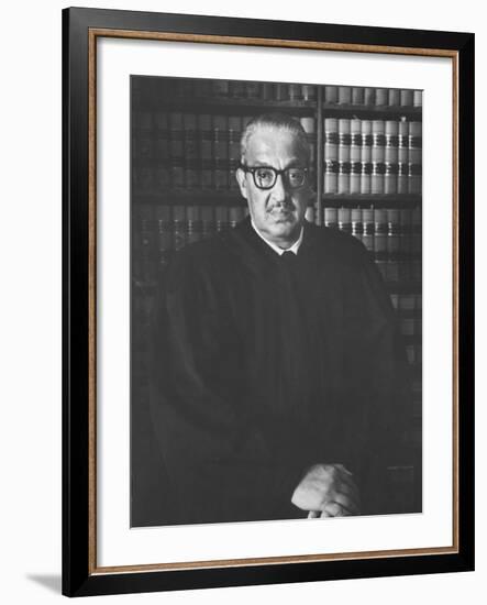 Portrait of US Supreme Court Justice Thurgood Marshall in His Chambers-Stan Wayman-Framed Premium Photographic Print