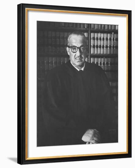 Portrait of US Supreme Court Justice Thurgood Marshall in His Chambers-Stan Wayman-Framed Premium Photographic Print