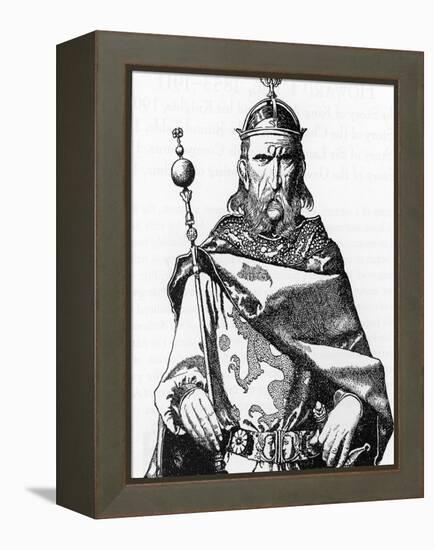 Portrait of Uther Pendragon, Illustration from 'The Story of King Arthur and His Knights', 1903 (En-Howard Pyle-Framed Premier Image Canvas