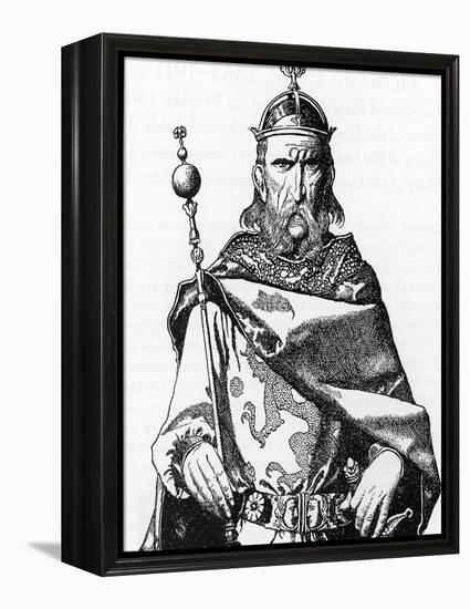 Portrait of Uther Pendragon, Illustration from 'The Story of King Arthur and His Knights', 1903 (En-Howard Pyle-Framed Premier Image Canvas