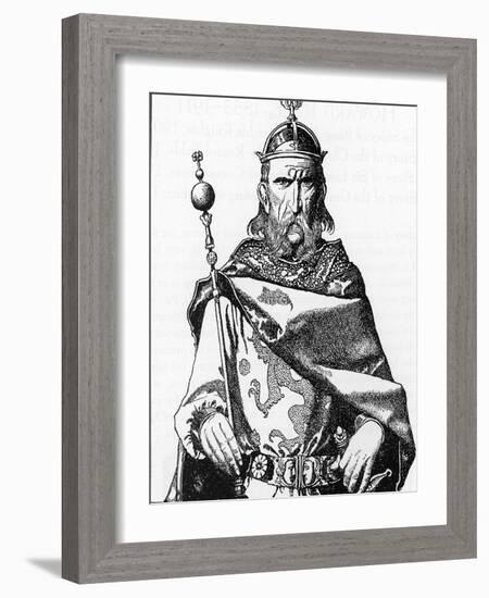 Portrait of Uther Pendragon, Illustration from 'The Story of King Arthur and His Knights', 1903 (En-Howard Pyle-Framed Giclee Print