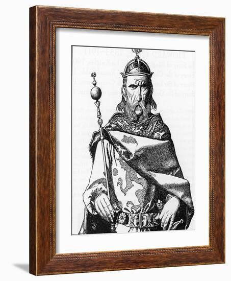 Portrait of Uther Pendragon, Illustration from 'The Story of King Arthur and His Knights', 1903 (En-Howard Pyle-Framed Giclee Print