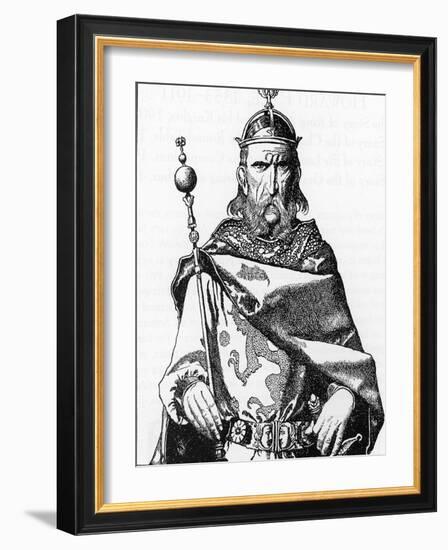 Portrait of Uther Pendragon, Illustration from 'The Story of King Arthur and His Knights', 1903 (En-Howard Pyle-Framed Giclee Print