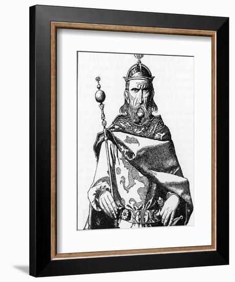 Portrait of Uther Pendragon, Illustration from 'The Story of King Arthur and His Knights', 1903 (En-Howard Pyle-Framed Giclee Print