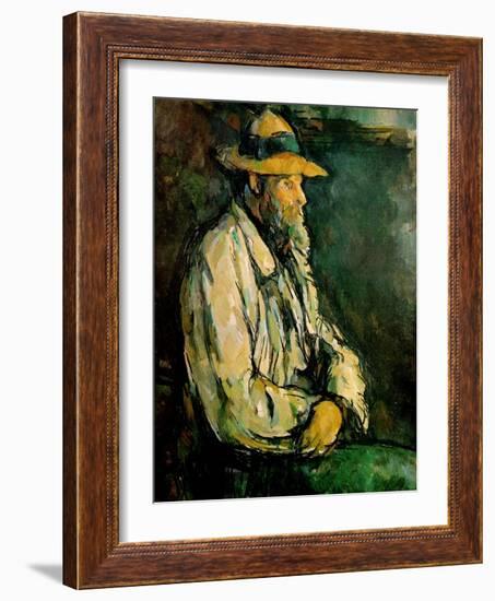 Portrait of Vallier, Seated, 1906-Paul Cézanne-Framed Giclee Print