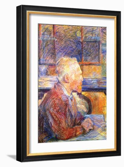 Portrait of Van Gogh-Henri de Toulouse-Lautrec-Framed Art Print