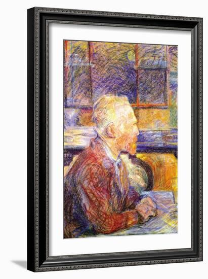 Portrait of Van Gogh-Henri de Toulouse-Lautrec-Framed Art Print