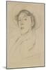 Portrait of Vernon Lee, 1889 (Graphite on Pale Buff Paper)-John Singer Sargent-Mounted Giclee Print