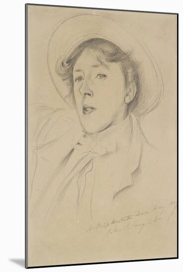 Portrait of Vernon Lee, 1889 (Graphite on Pale Buff Paper)-John Singer Sargent-Mounted Giclee Print