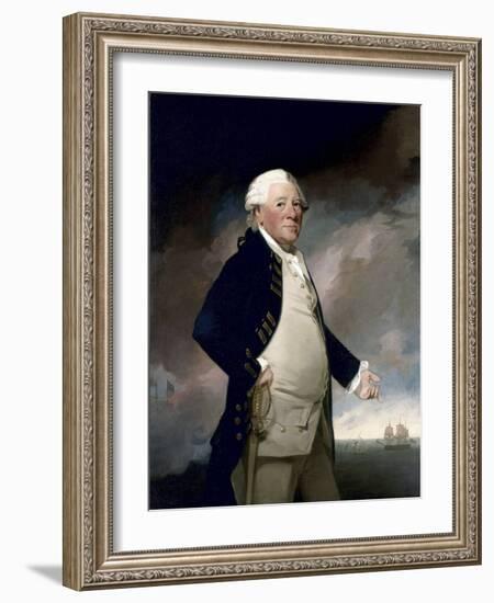 Portrait of vice Admiral Sir Hyde Parker-George Romney-Framed Giclee Print