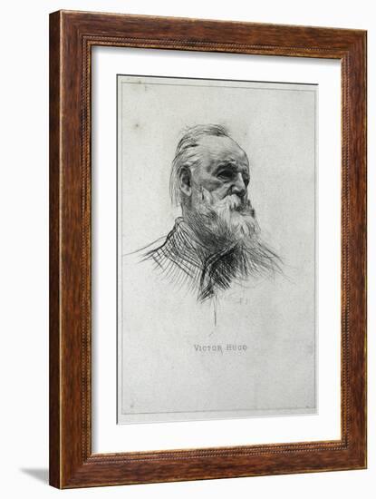 Portrait of Victor Hugo-Auguste Rodin-Framed Art Print