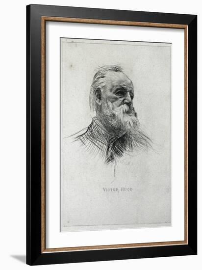 Portrait of Victor Hugo-Auguste Rodin-Framed Art Print