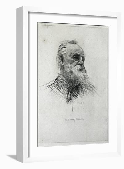 Portrait of Victor Hugo-Auguste Rodin-Framed Art Print