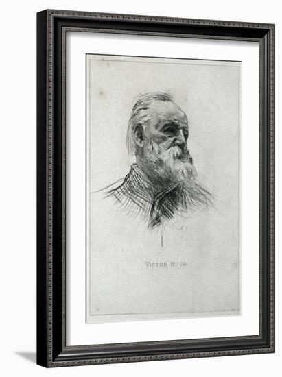 Portrait of Victor Hugo-Auguste Rodin-Framed Art Print