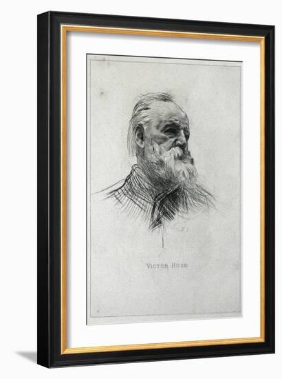 Portrait of Victor Hugo-Auguste Rodin-Framed Art Print